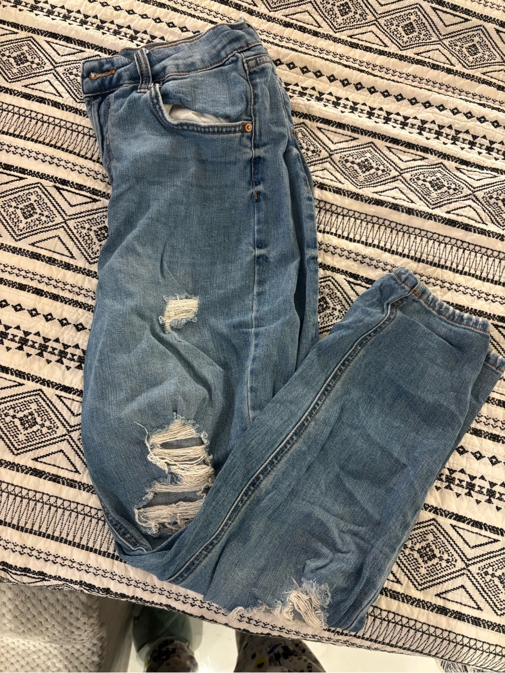 wild fable Light Blue Distressed Boyfriend Jeans